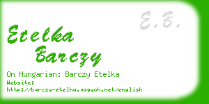 etelka barczy business card